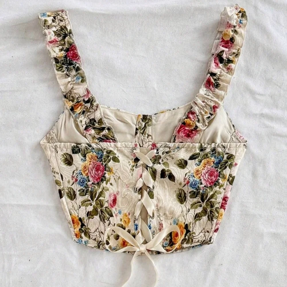 Soleia Floral Print Corset Top - Picture 2 of 7